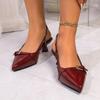 Fashion 2025 Pointed Toe Sexy Mid Heels Party Shoes Women Sandals Designer Summer Casual Shoes Dress Slipper
