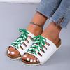 Fashion Women Flats Sandals Breathable Summer Slippers Lace Up Open Toe Ladies Flat Shoes Casual Slides Zapatos Mujer
