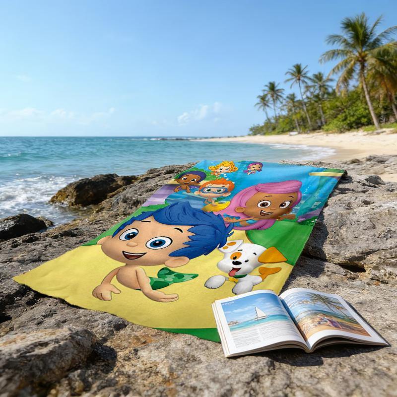 Ultra-Soft Beach Towel with Bubble Guppies Theme,Ideal for Pool - Camping, Diving - Perfect Travel Essential, Vibrant Beach Towel.