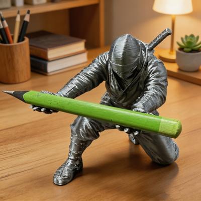 3D-печатный держатель для ручек в виде ниндзя, настольный органайзер для офиса, класса, креативная подставка для карандашей, украшения, подарки для ребенка для учебы