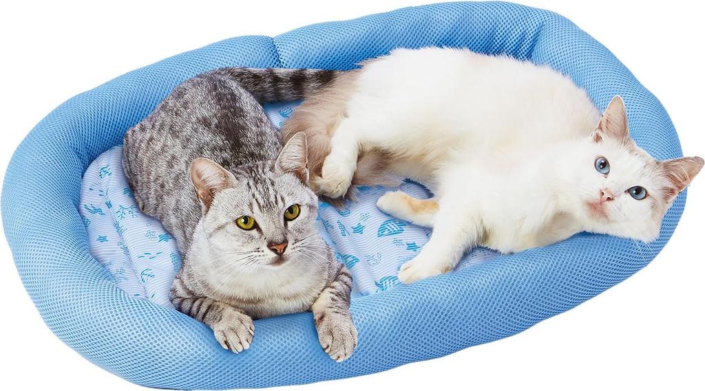 Petio Подушка-бортик средней кровати для собак и кошек, антибактериальная и с мгновенным охлаждающим эффектом, дезодорирующая, кровать,