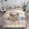 Pet Cat DIY Print Duvet Cover Set King Queen Double Full Twin Single Size Duvet Cover Pillow Case Bed Linen Set