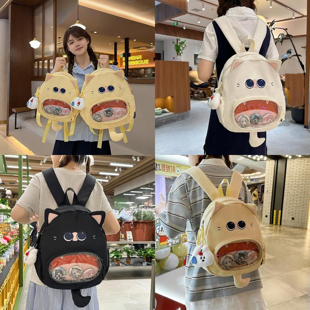 Cat Cartoon Animal Backpack With Nylon Material For Daily Use