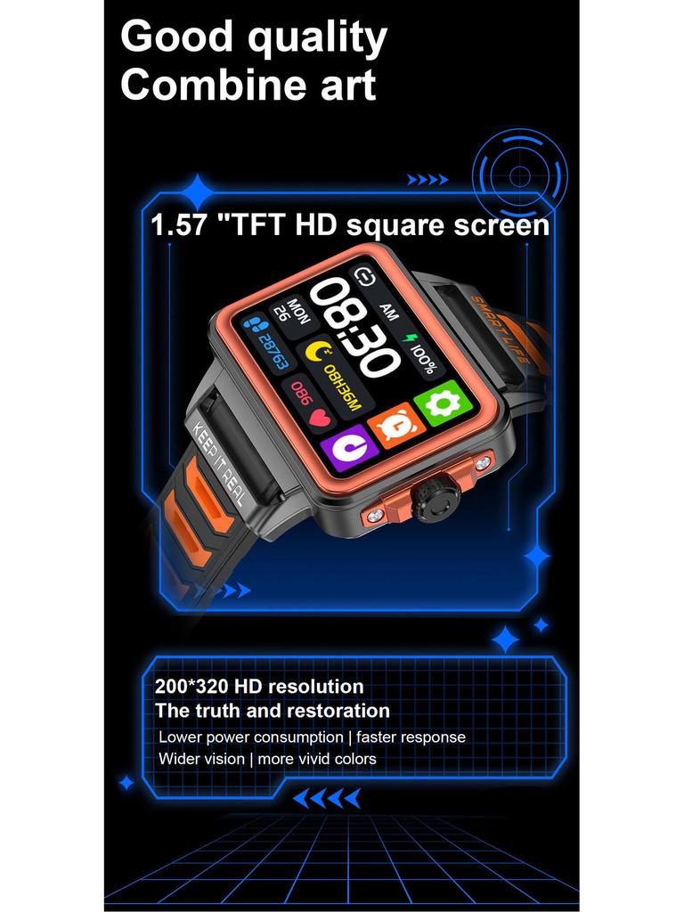 Умные часы S666: Спортивный шагомер, Динамический пульс, Мониторинг в течение всего дня, Игровые оповещения