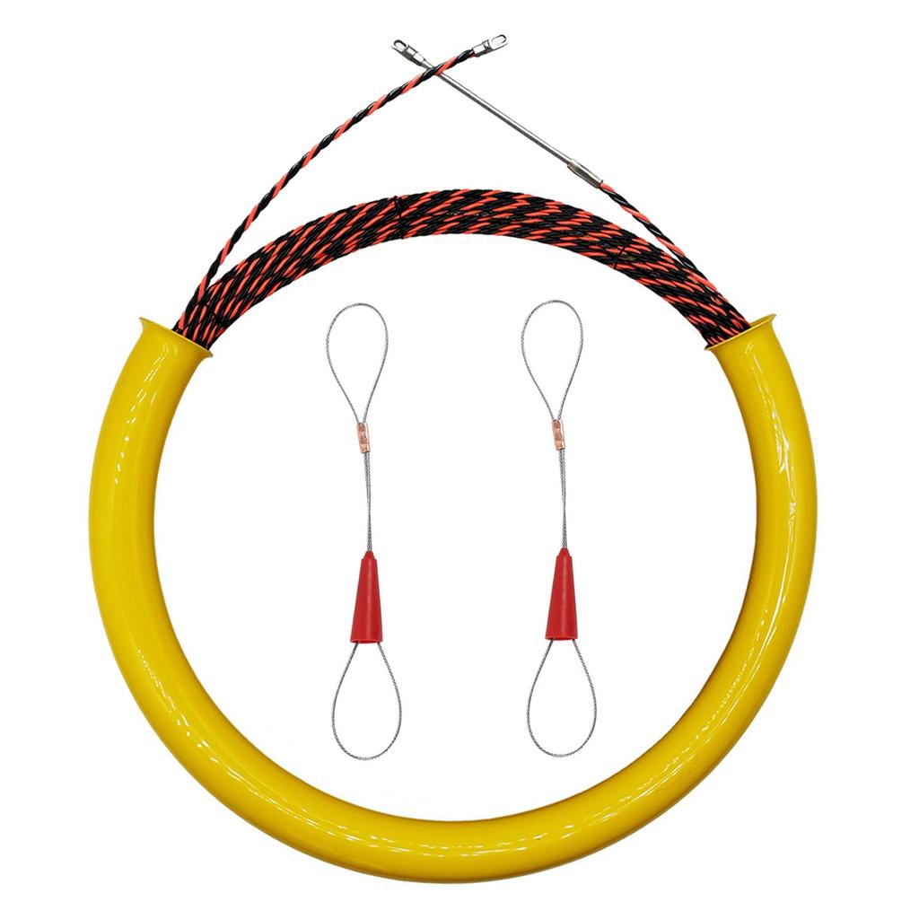 SAGVE 20m Wire Puller, 5mm Rod Diameter, with Storage Case, Steel Wire, Wire Pulling Tool (Red and Black, 20m)