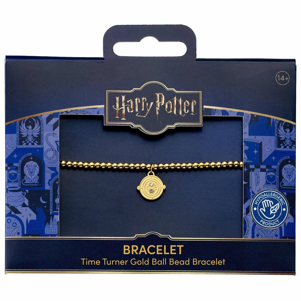 Harry Potter Stainless Steel Time Turner Gold Ball Bead Bracelet
