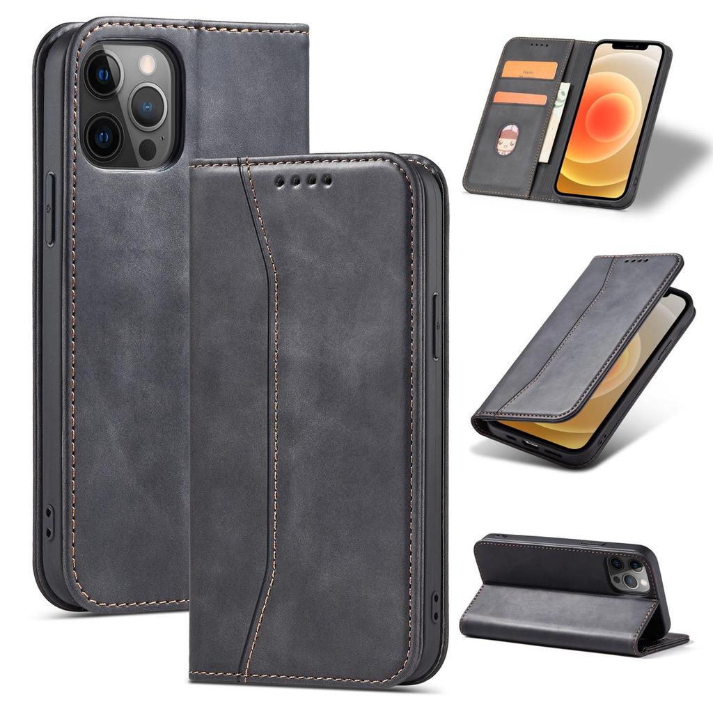Hurtel iPhone 12 Pro Max Magnetic Wallet Case Black