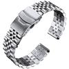 BINLUN Stainless Steel Watch Band, Metal Watch Strap, 18mm, 20mm, 22mm, 24mm, 26mm, Durable Replacement Smartwatch Strap, Unisex, Includes Adjustment