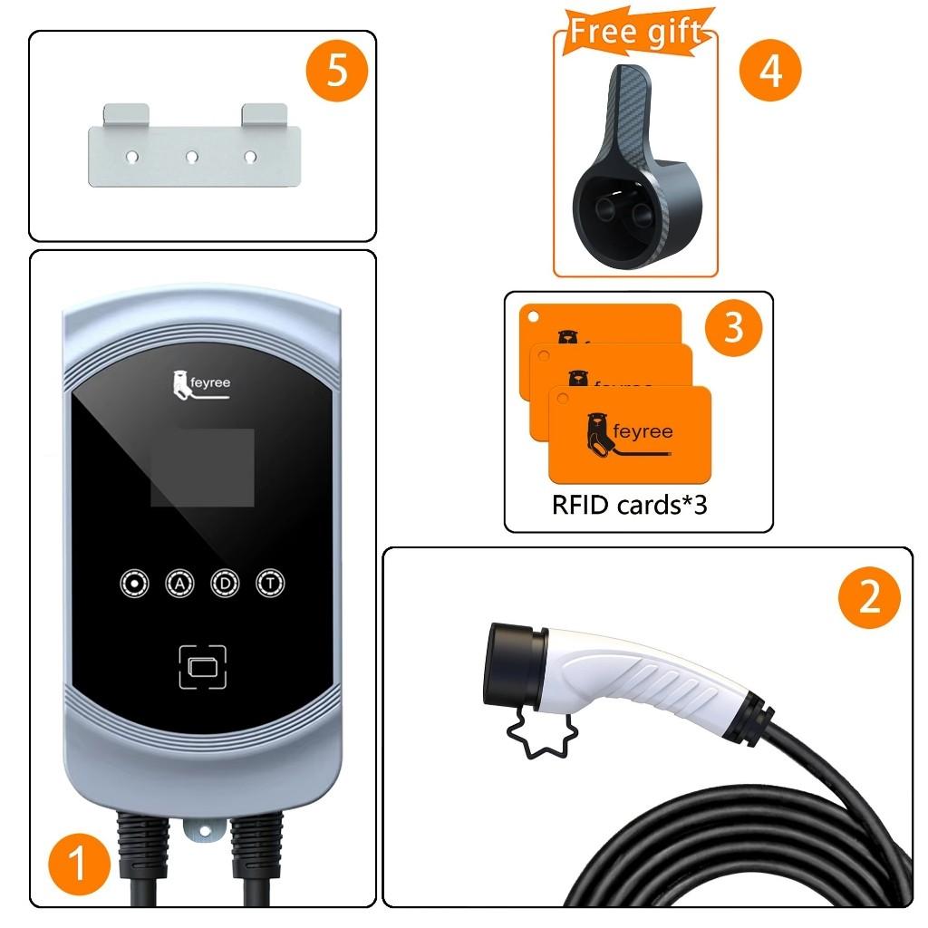 EVSE Wallbox 3-фазный Тип 2 Кабель Разъем IEC62196-2 Управление через приложение Зарядное устройство для электромобилей Дисплей высокой яркости Зарядное устройство для электромобилей