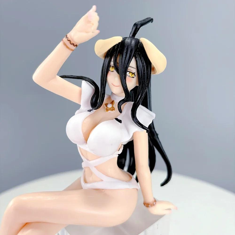 Overlord 16Cm Albedo Anime Figure White Swimsuit Models Collection Ornaments Action Noodle Stopper Model Pvc Collectible Toy