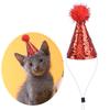 10Pieces Small Party Hats for Dogs and Cats with Glitter Design and Adjustable Strap Suitable for Birthday Celebrations