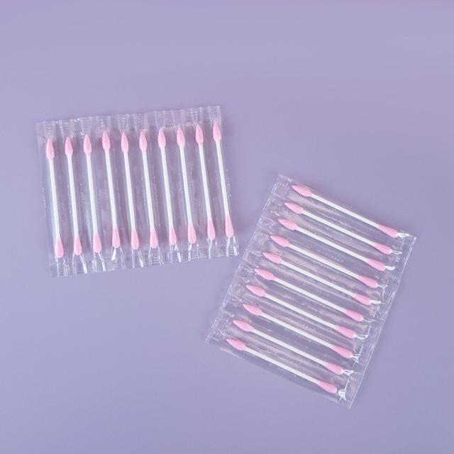 100pcs Double Head Cotton Swabs Colorful Clean Ears Extension Cosmetic Tool Disposable Traveling Makeup Clean Cotton Sticks