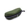 Peanut Shape Linen EVA Hard Eyeglass Case Impact Resistant Portable Sunglasses Storage With Carabiner Hook For Most Eyeglasses