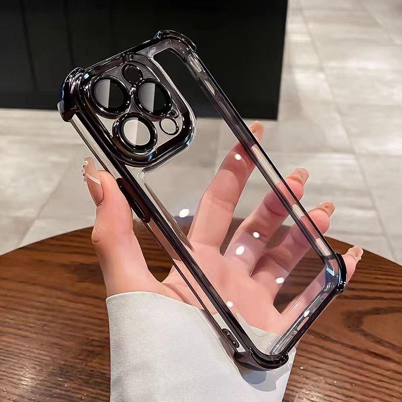 Совместим с iPhone 16/15 Pro Max: Чехол с защитой от падения с четырехточечными подушками безопасности и защитная крышка с прозрачной пленкой для линзы X.
