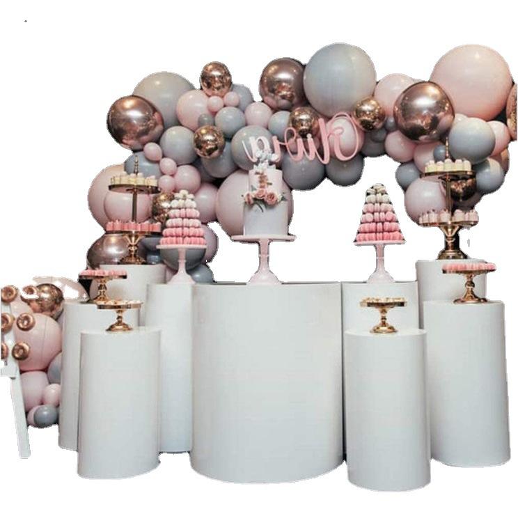 Набор Арок из Воздушных Шаров Макаронс Утолщенные Шары для Свадебного Украшения Вечеринки по Случаю Дня Рождения Розовые Серые Шары
