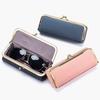 Genuine Leather Sunglasses Case Kiss Lock Glasses Storage Case Portable Eyewear Organizer Case for Outdoor Travel