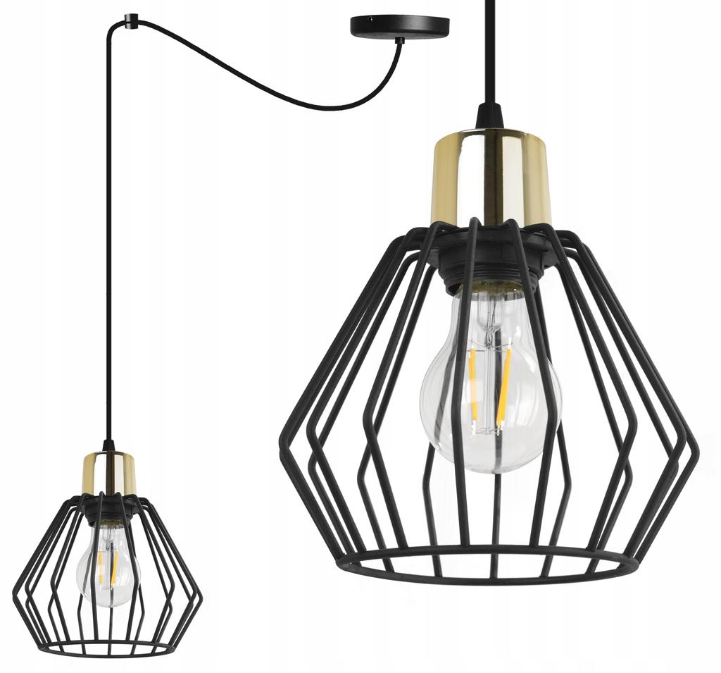 Hanging Lamp, Ceiling Chandelier, Wire Shade, Led