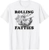 Rolling Fatties кошка смешная милая любитель кошек Владелец котенка ретро Футболка Унисекс Футболка