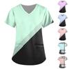 Women's Fashion V-neck Short Sleeve Workwear With Pockets Printed Tops Summer Tops For Women