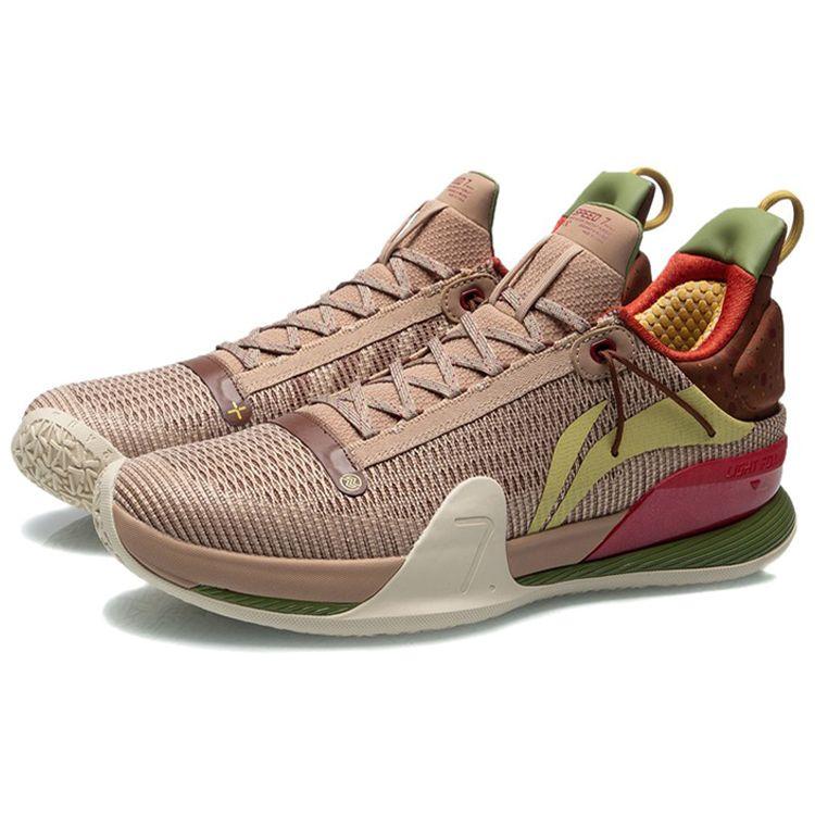 Баскетбольные кроссовки Li Ning Flash 7 Premium Shock Absorbing Anti-Slip Wear-Stick Rebound Low-Top Мужские кроссовки светло-серо-коричневые ABAR001-3