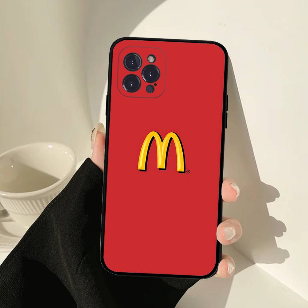 M Известный ЛОГОТИП M-McDonaldes Чехол для телефона Для IPhone 17 16 15 14 13 12 11 Pro Max Plus Mini Мягкий Черный Чехол