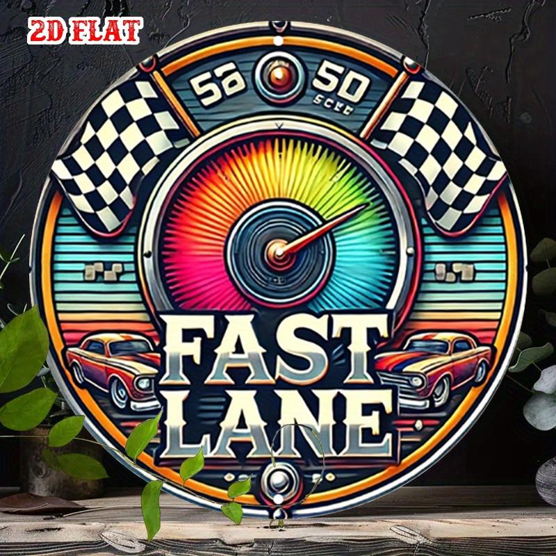 D Flat pc Classic Cars Round Aluminum Sign Vintage Style Metal Tin Sign Design X Round Aluminum Sign Speedometer
