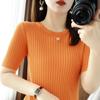 Women Knit T-shirt MODERN NEW SAGA Summer Knitted Shirt Short Sleeve Tees O-neck Pullover Knit Tops