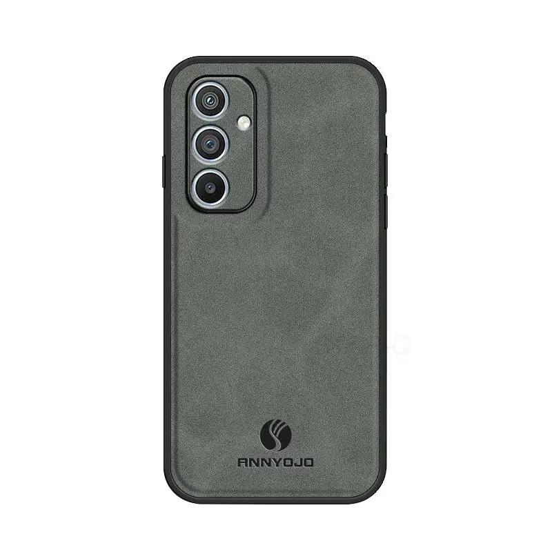 S23FE A 05 Ретро магнитный кожаный чехол из овчины для Samsung Galaxy S23 FE S22 S21 Ultra S20 Plus A05s A05 Роскошный мужской чехол на заднюю панель
