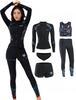 Женский купальник-рашгард из 5 предметов Beatgos, с длинным рукавом, защита от УФ-излучения UPF 50+, для фитнеса, милый, амфибийный (Женский 2009, Размер 3XL)