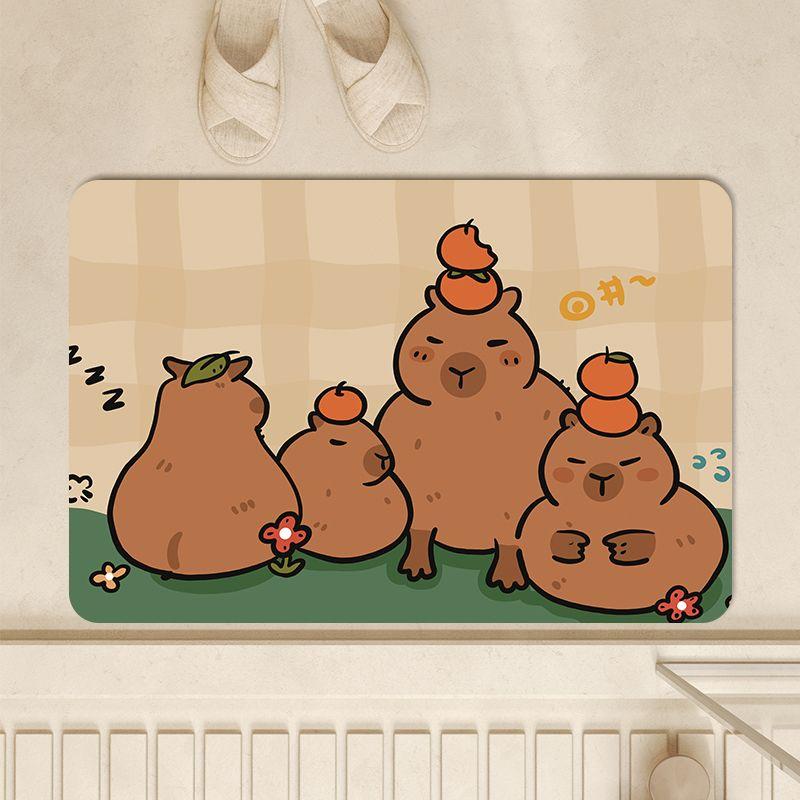 Капибара капибара ванная комната впитывающий коврик для пола, диатомовая грязь противоскользящий коврик для пола у входной двери в туалет, коврик для пола у двери в туалет
