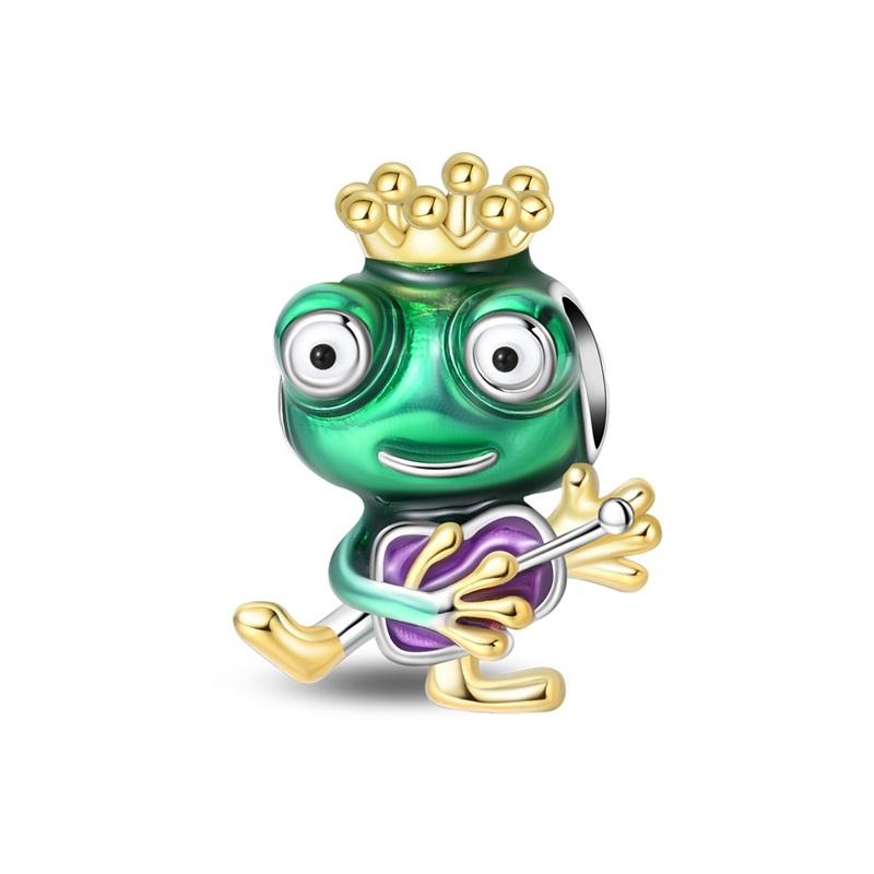Exquisite 925 Silver The Frog Prince Beads & Cactus Dangle Charm Fits Bracelet Boutique Green Gifts