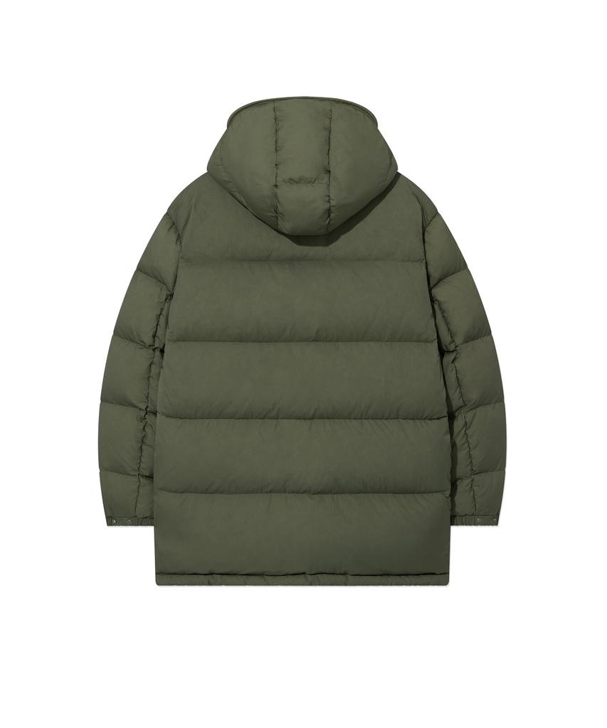 Covernat Detachable Hooded Mid Down Jacket Olive