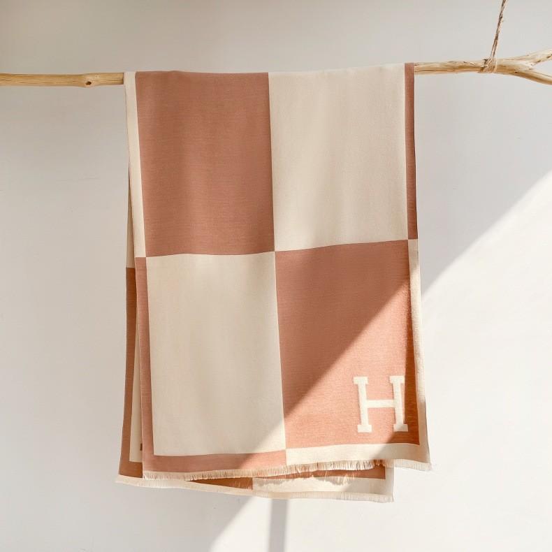 Classic Fashion Letter Thousand Birds Grid Imitation Cashmere Scarf Women's Winter Thickened Double Sided Air Conditioning Shawl Scarf Women's