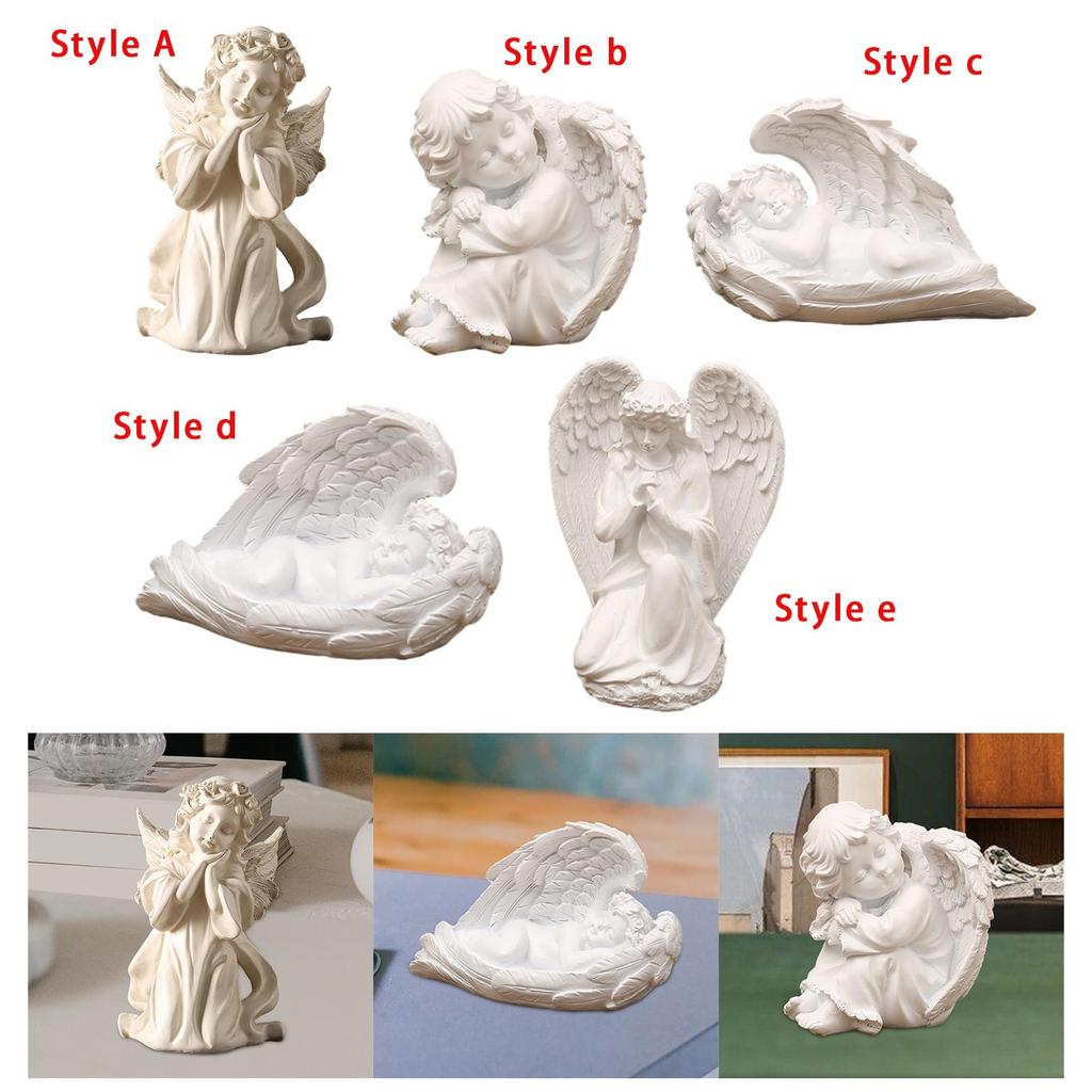 Статуэтка молящегося ангела, центральные элементы стола, садовая статуя ангела, полимерная фигурка-украшение для двора, дома, патио, книжной полки, газона
