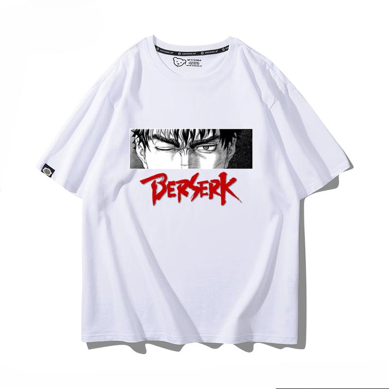 Футболка из 100% хлопка с фирменным принтом воинов аниме Berserk Guts летняя мужская повседневная уличная одежда с короткими рукавами