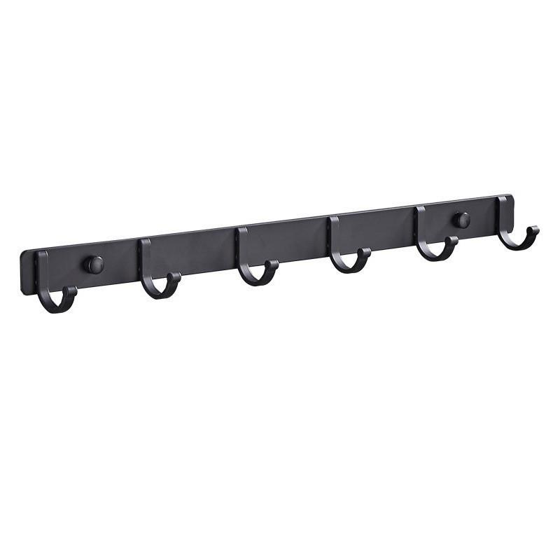 Крючок для одежды K Border без сверления, цельный алюминий, черный/серый