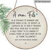 2D Flat Aluminum Decorative Plaques and Ornaments Sign Round Metal Hanging Plaque, Vintage Wall Art with Heartwarming Family Messages, Rustic Home