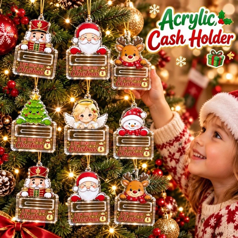 Laser Cut Christmas Cash Holder Clear Surface Hanging Tree Ornament Tree Decoration