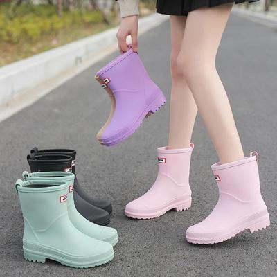 Женские новые модные резиновые сапоги средней длины для взрослых