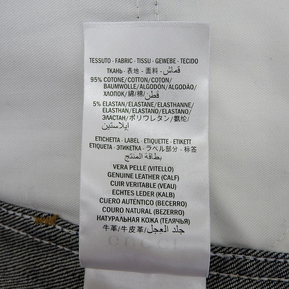 Gucci Мужские джинсы из жесткого денима индиго в отличном состоянии с деталями в виде паутины и застежкой на пуговицах, размер 34, 430368 XR188 Низ 34 ИндигоПоношенный