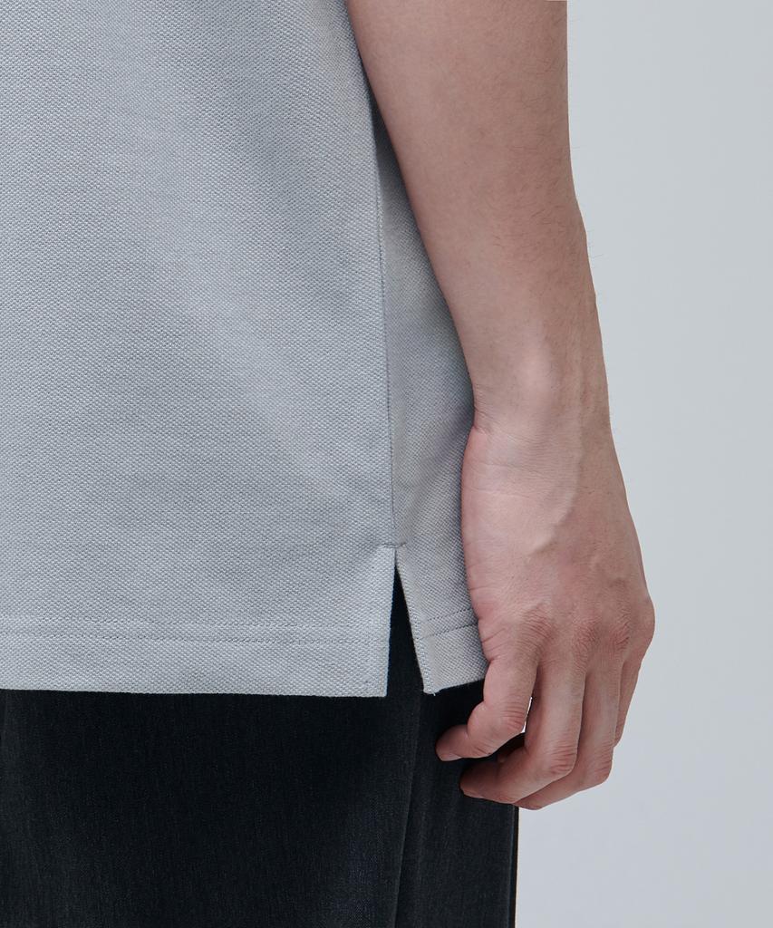 MUSINSA STANDARD Relaxed Fit Pique Polo Shirt [Light Grey]