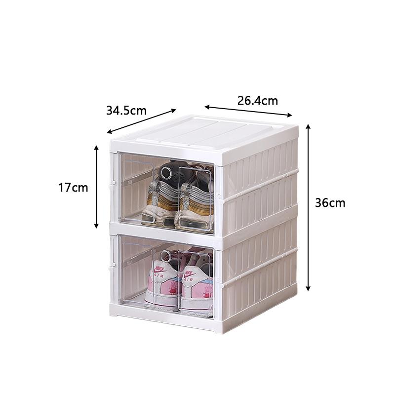 2/3/6 Layers Shoe Storage Box Foldable Sneaker Display Stand Plastic Drawer Transparent Shoe Cabinet Shoe Rack Shoe Organizer