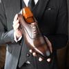 Fashion Genuine Leather Shoes Classic Gentleman Lace-up Wedding Formal Shoes Top Layer Cowhide Oxfords Elegant Party Banquet Dress Shoe