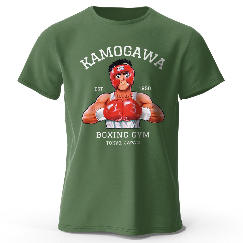 KBG Hajime No Ippo Печатная Футболка из Чистого Хлопка Винтажная Для Зала Унисекс Топы для Унисекса