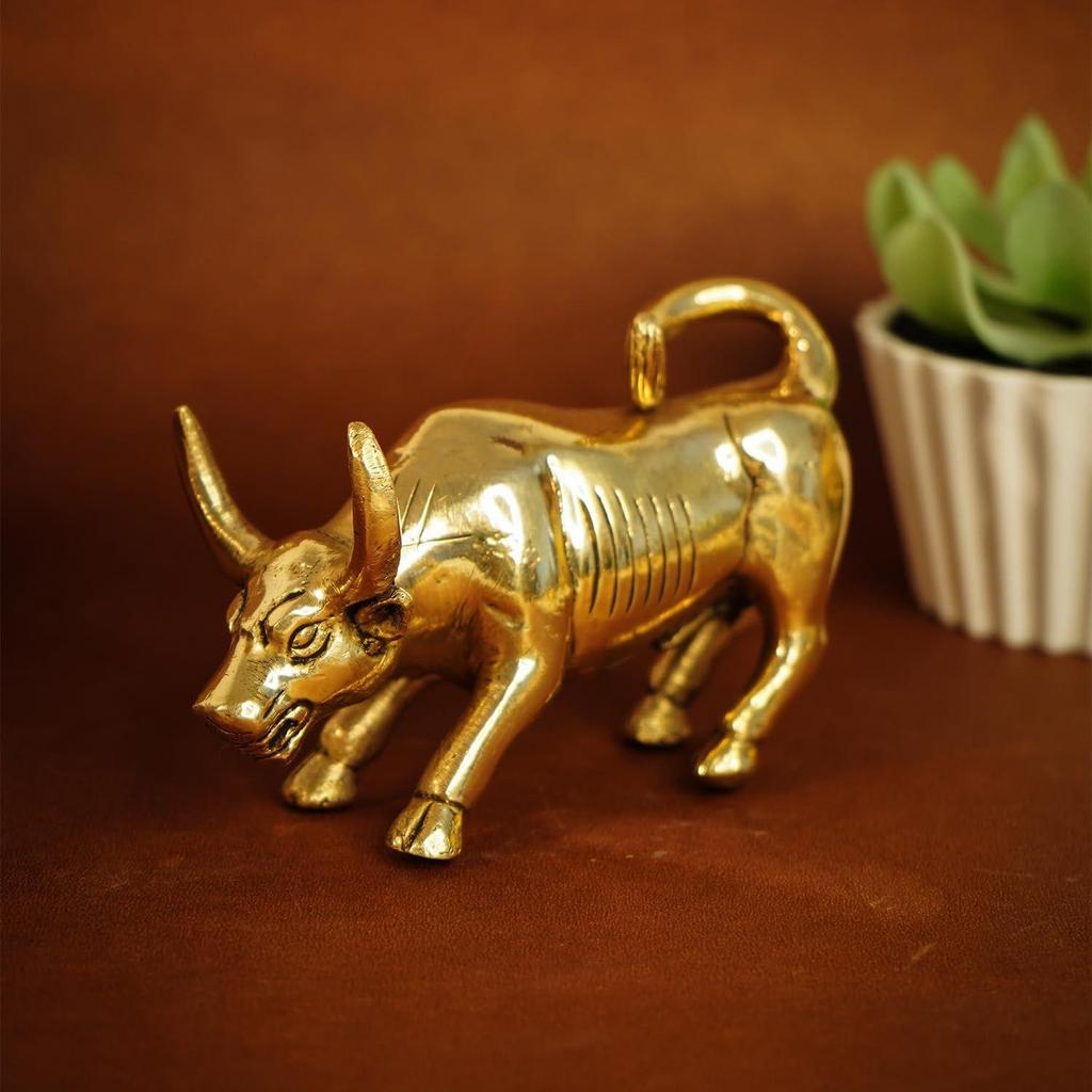 100% Pure Brass Bull Show Pieces for Home Decor Living Room Decorative Items |