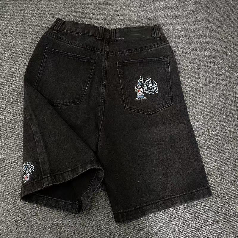 ZYLLO Новая Ретро Мода Y2K Харадзюку Хип-хоп Джинсовые Шорты Уличный Дизайн Мужские