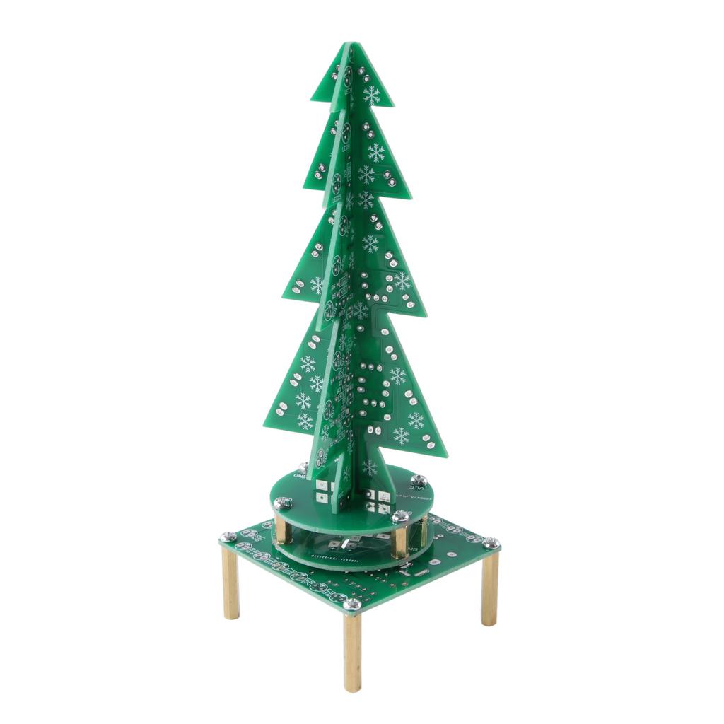 Electronic Christmas Tree Colorful LED Automatic Rotating Music Tree Assembly Kit DIY Teaching Set