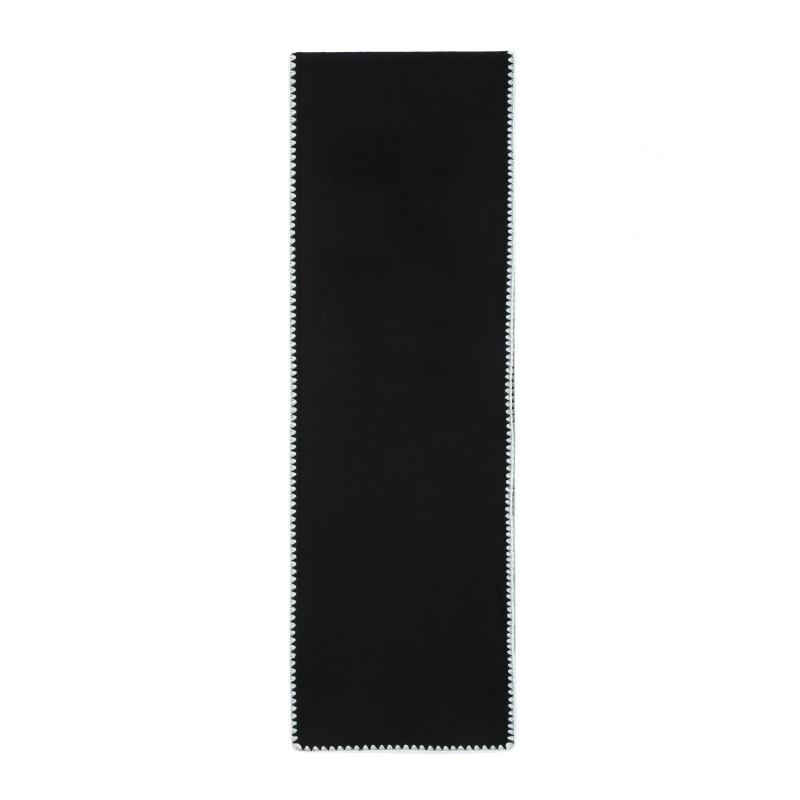 Women Long Warm Wool Blend Scarf Contrast Stitching Edge Soft Solid Color Neck Shawl Wrap for Autumn Winter Daily Coat Matching