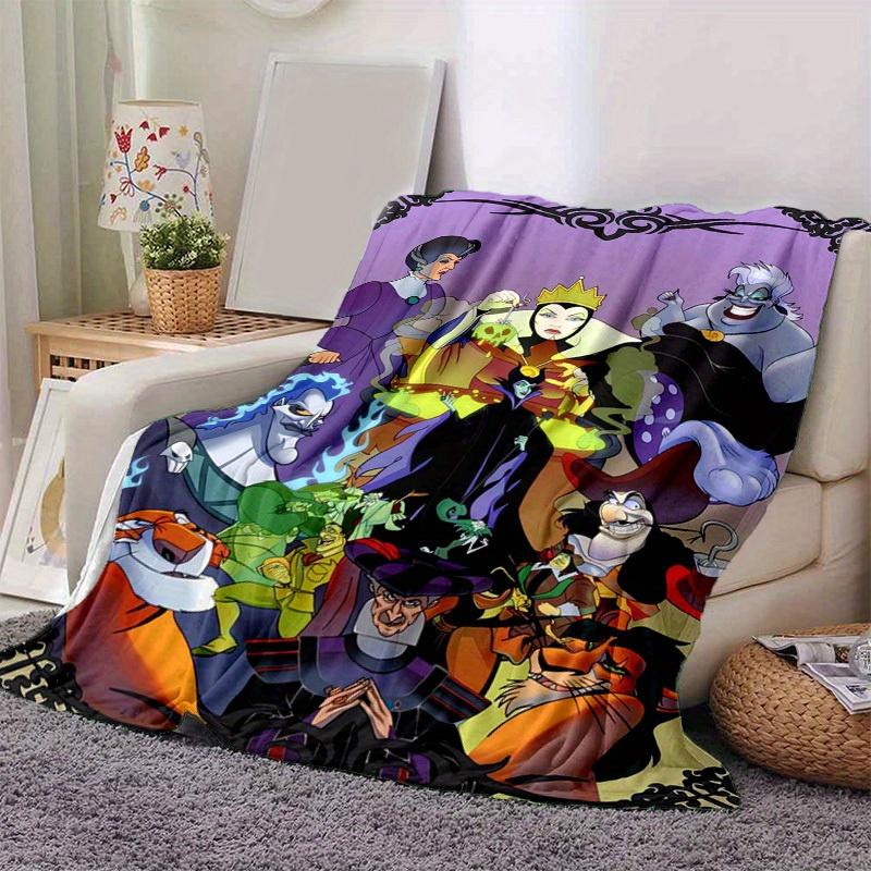 1pc. Cartoon Villains Blanket, Disney Villains Throw Blanket, Perfect for Bedding or Couch Cover, Soft Flannel Throw Blanket, Versatile & Co