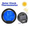 Solar Car Clocks Dashboard Thermometer Automotive Electronic Watch Led Digital DisplayTime with Back Luminous Car Accessories